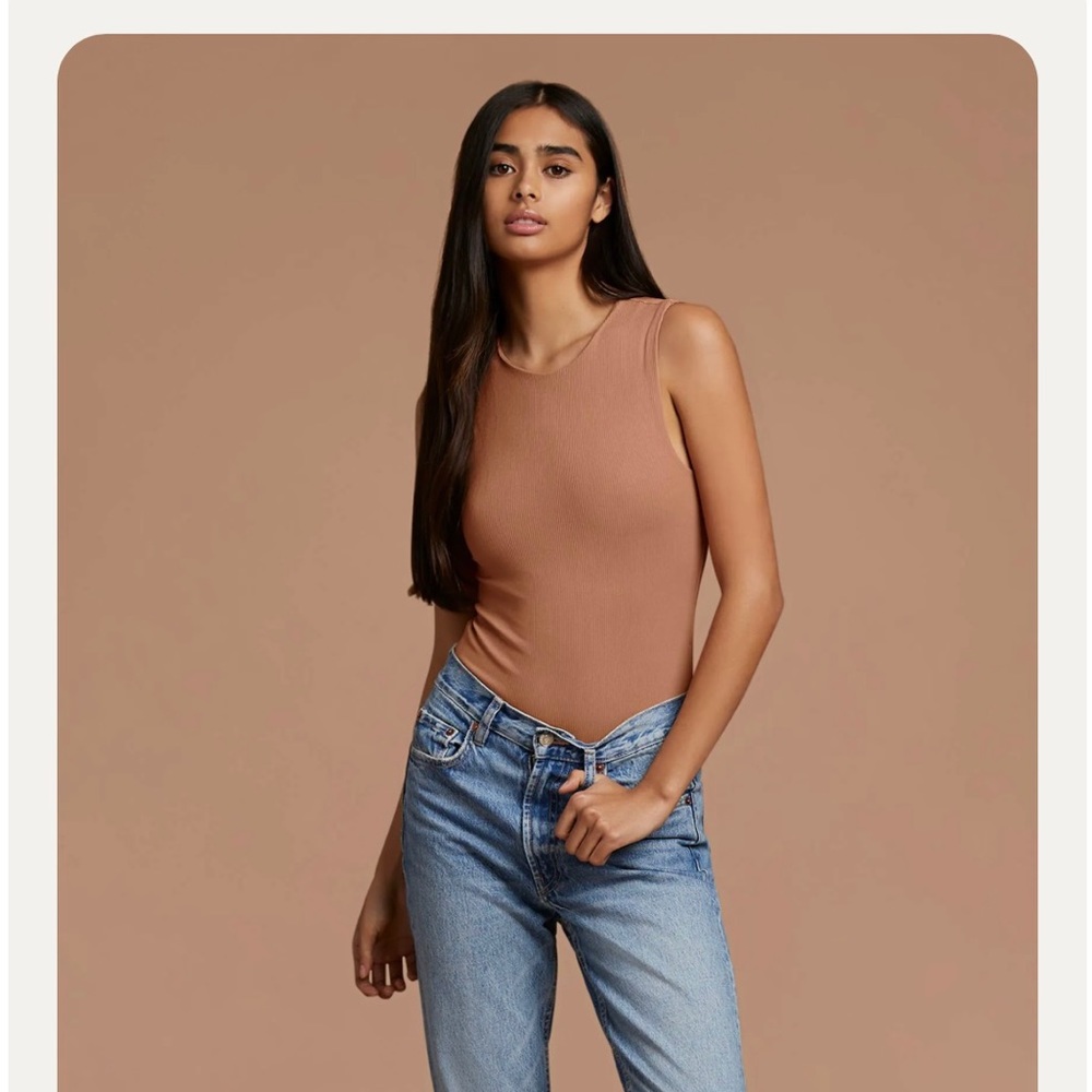 NEW Nuuds Ribbed Crew Tank Bodysuit